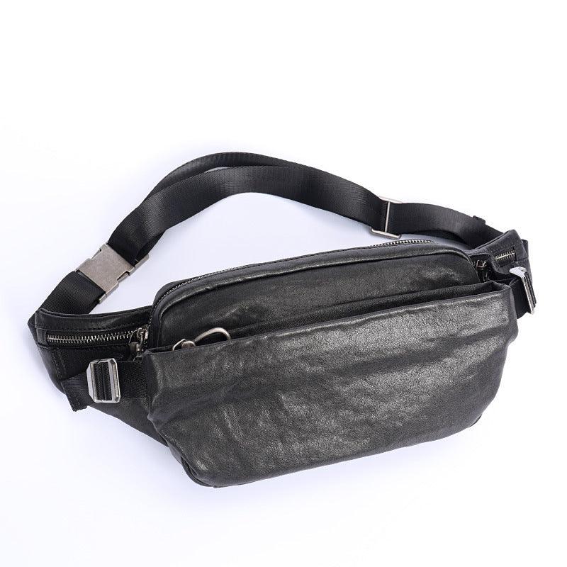 Leather Fanny Pack Multifunctional Sports Oxskin Casual Fashion Crossbody Bag - Trendha