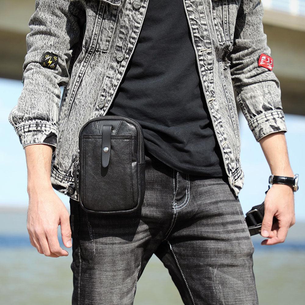 Leather One Shoulder Crossbody Bag For Men And Women - Trendha