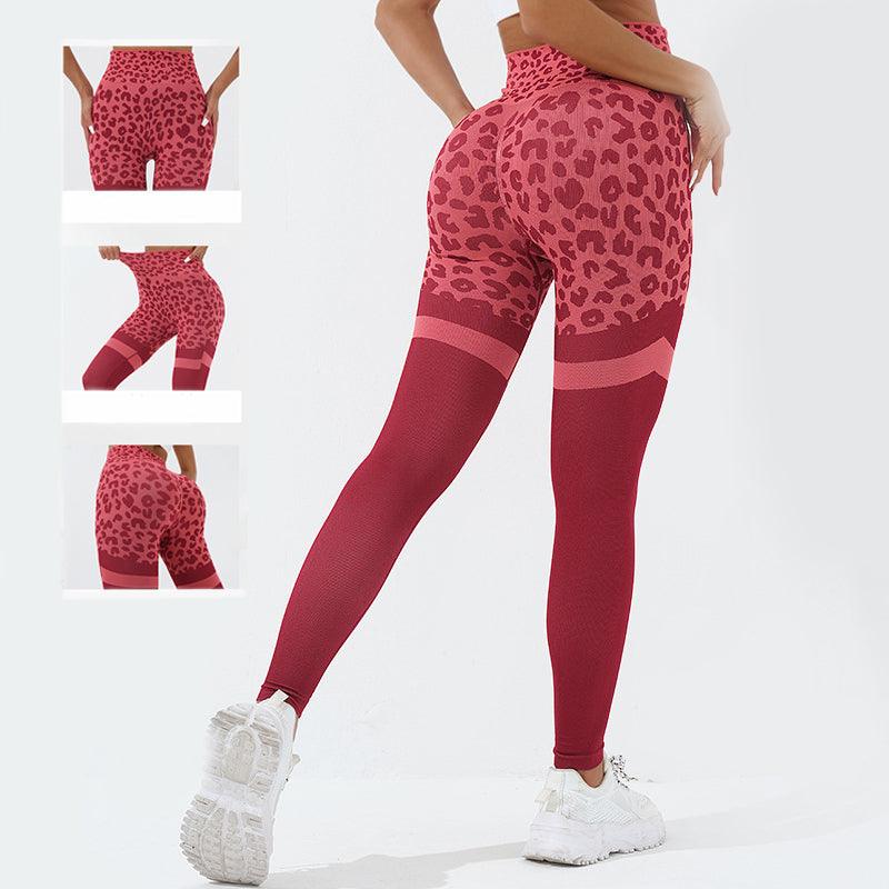 Leopard Print Fitness Pants For Women High Waist Butt Lifting Seamless Leggings Elastic Running Sport Training Yoga Pants Gym Outfits Clothing - Trendha
