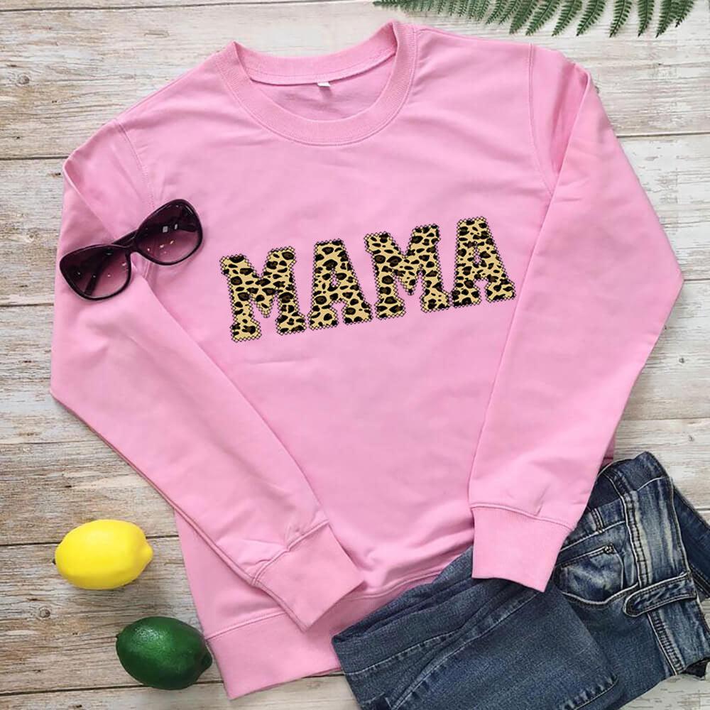 Leopard Print Mother's Day Sweatshirt Casual - Trendha