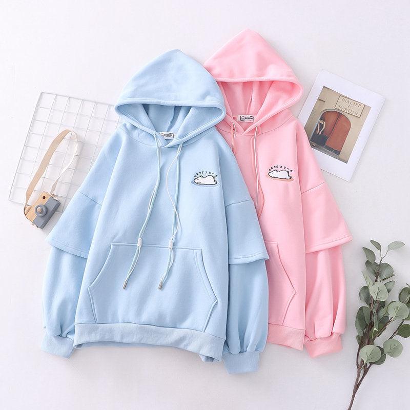 Letter Hooded Cashmere Padded Warm Sweater - Trendha