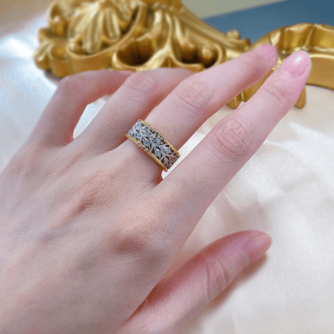 Light Luxury Style 925 Silver Fabric Cutout Pattern Retro Women's Ring - Trendha