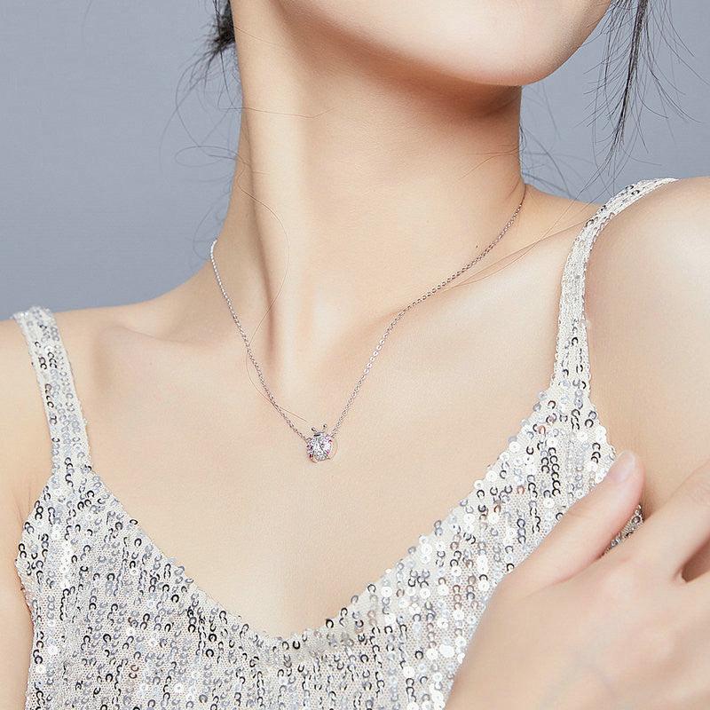 Little Ladybug Sterling Silver Necklace - Trendha