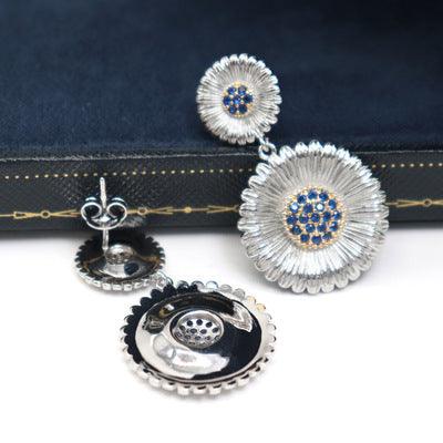 Long Small Daisy Stud Earrings Women's Two-color Earrings - Trendha