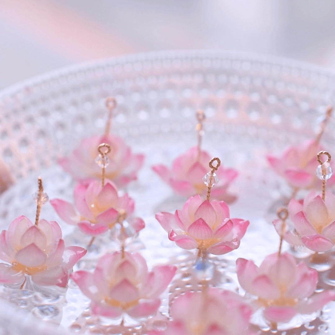 Lotus Ancient Style Guofeng Hanfu Temperament Sterling Silver Ear Line Ear Clip - Trendha
