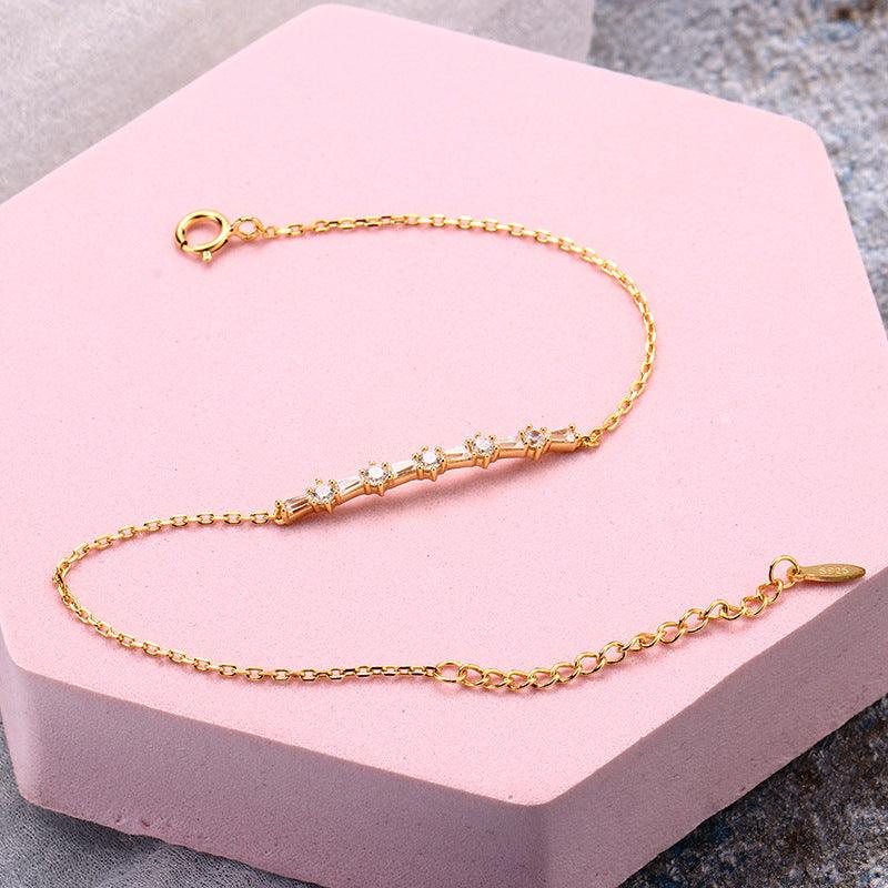 Luxurious And Cool Sterling Silver Gold-plated Bracelet - Trendha