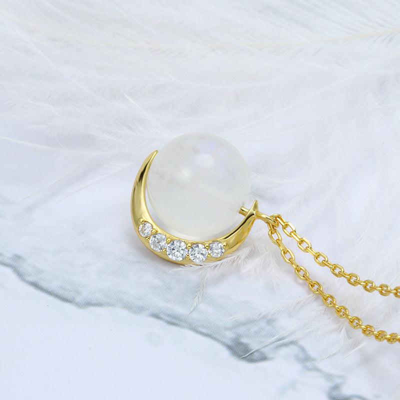 Maiden Moonlight Stone Moon Necklace