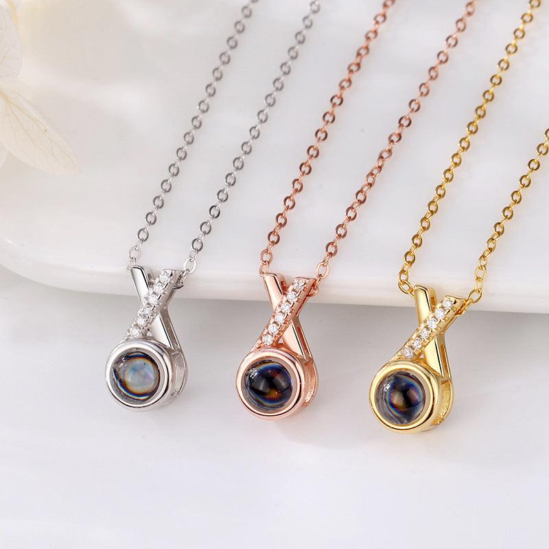 Men's And Women's Fashion Minimalist Clavicle Chain Projection Stone - Trendha
