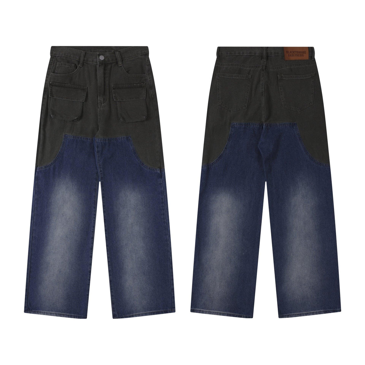 Men's And Women's Same Style American-style Distressed Heavy Industry Straight Casual Jeans Trousers - Trendha