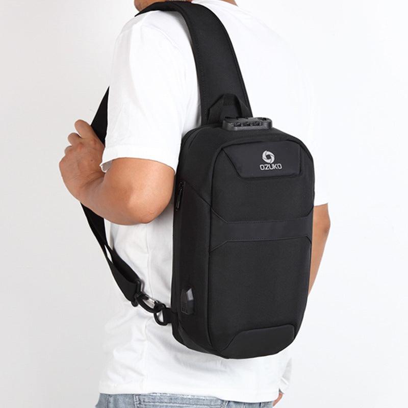 Men's Anti-theft Chest Sports Waterproof Oxford Cloth Shoulder Messenger Bag - Trendha