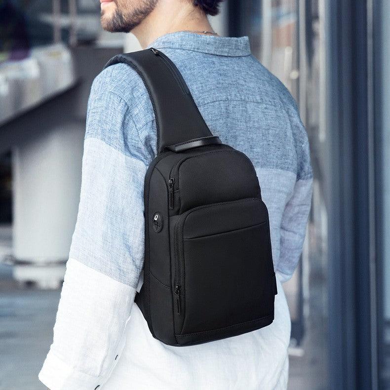 Men's Chest Multi Functional Waterproof Oxford Fabric Crossbody Bag - Trendha
