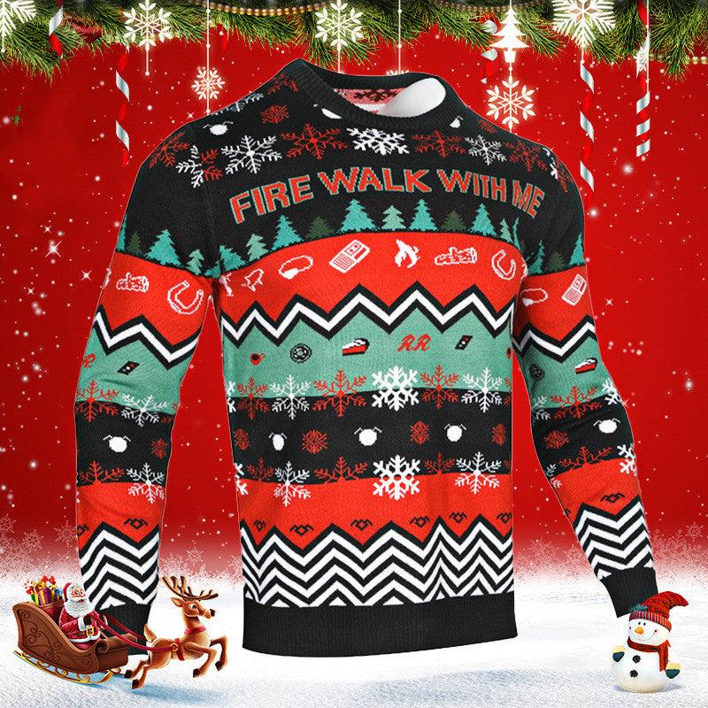 Men's Fashion Casual Long Sleeve Round Neck Christmas Sweater - Trendha