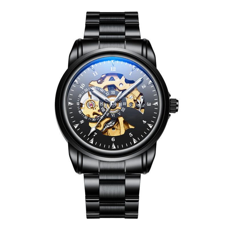 Men's Fashion Simple Leather Waterproof Luminous Mechanical Watch - Trendha
