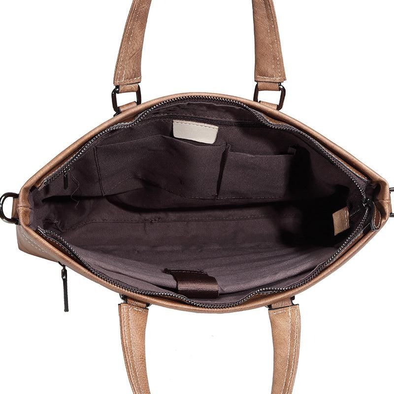 Men's Handbag First Layer Cowhide Computer Leisure - Trendha