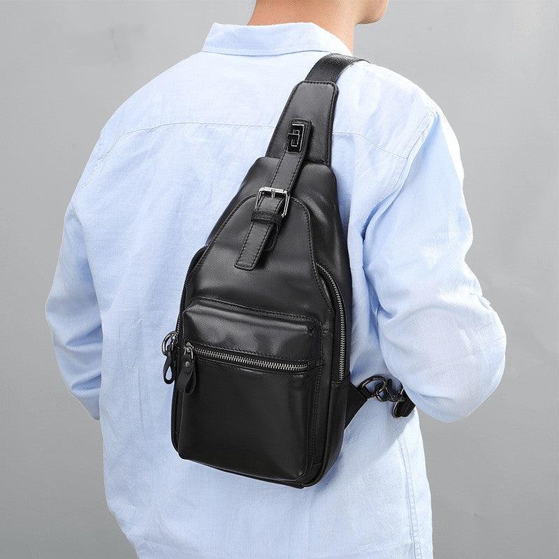 Men's Leather Chest Bag Crossbody Men's Style - Trendha