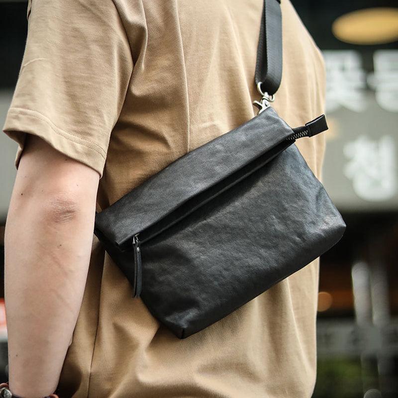 Men's Leather Mini Diagonal Bag - Trendha