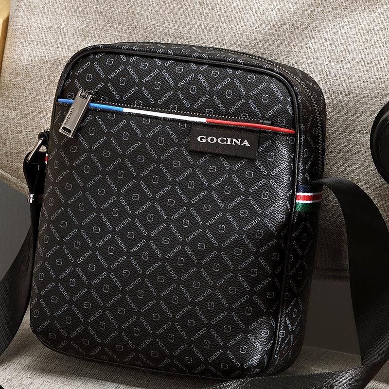 Men's One Shoulder Messenger Bag Leather Large Capacity - Trendha