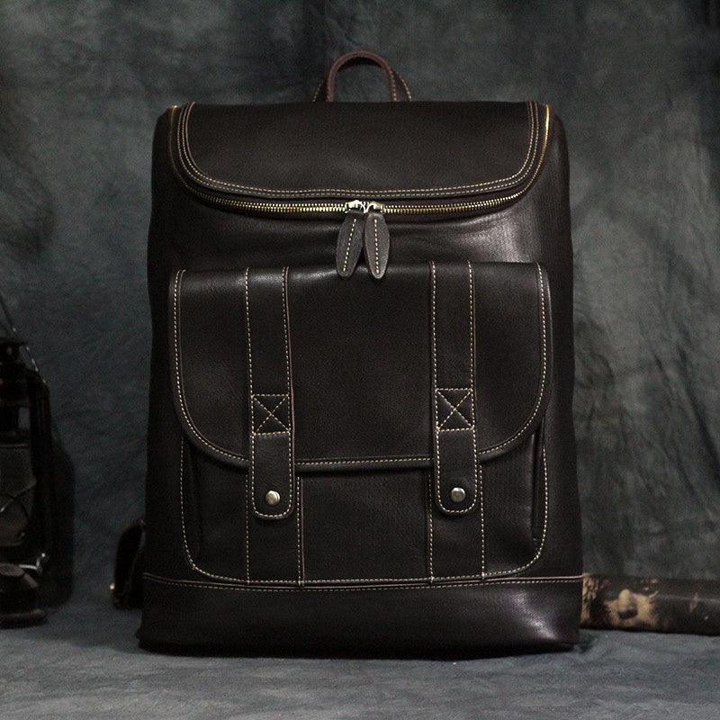Men's Retro Crazy Horse Leather Backpack Casual - Trendha