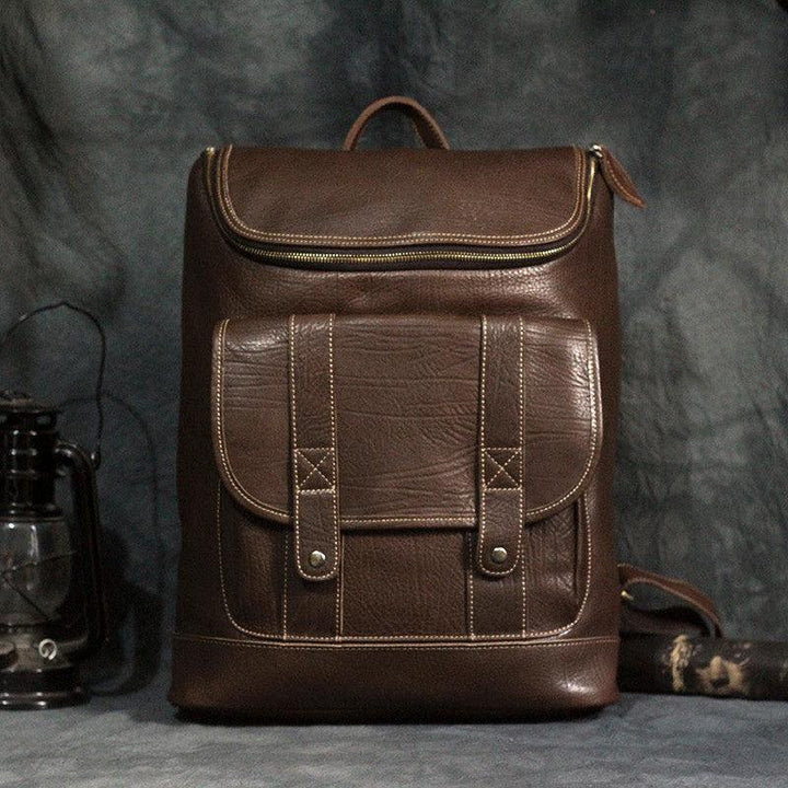 Men's Retro Crazy Horse Leather Backpack Casual - Trendha