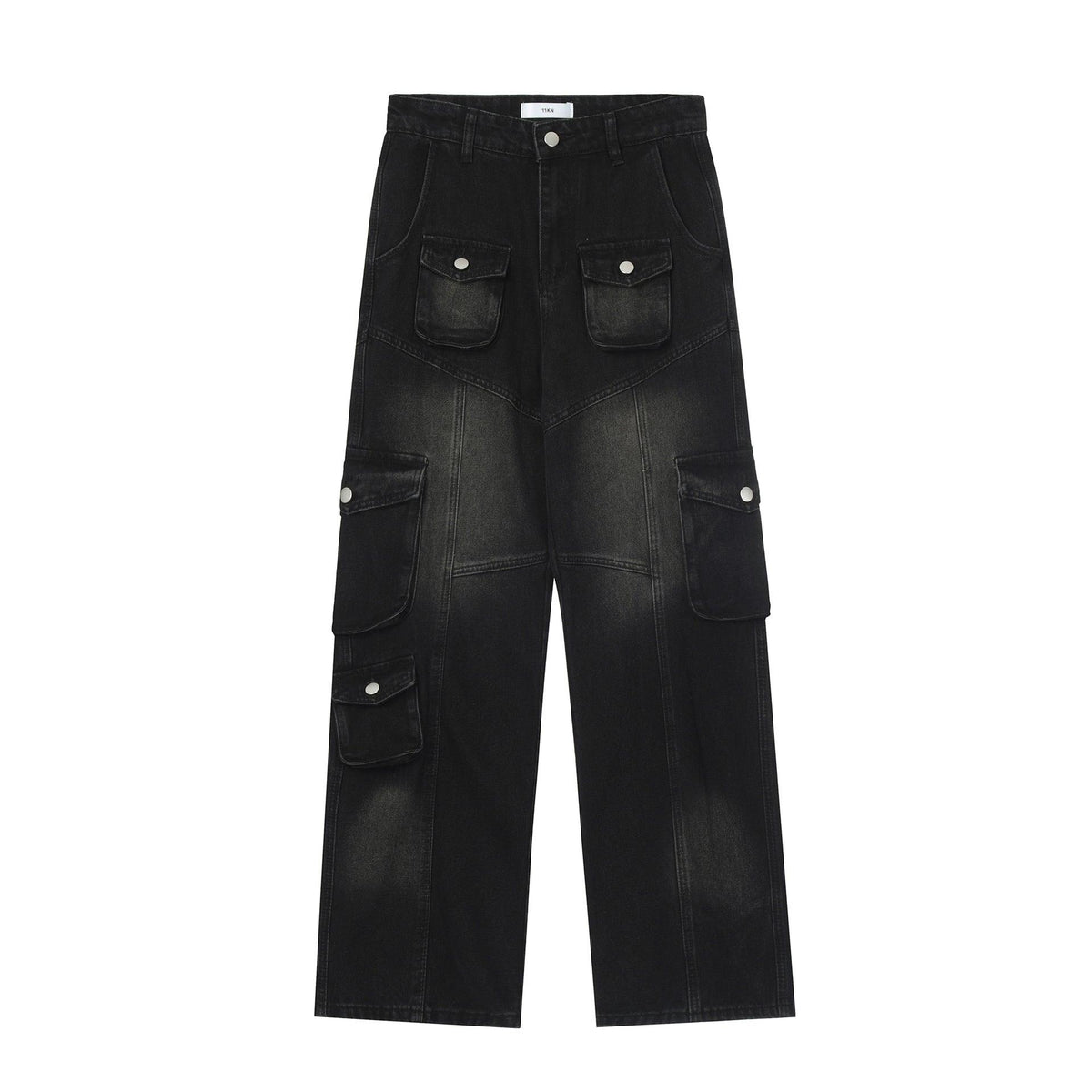 Men's Solid Color Multi-pocket Cargo Jeans - Trendha