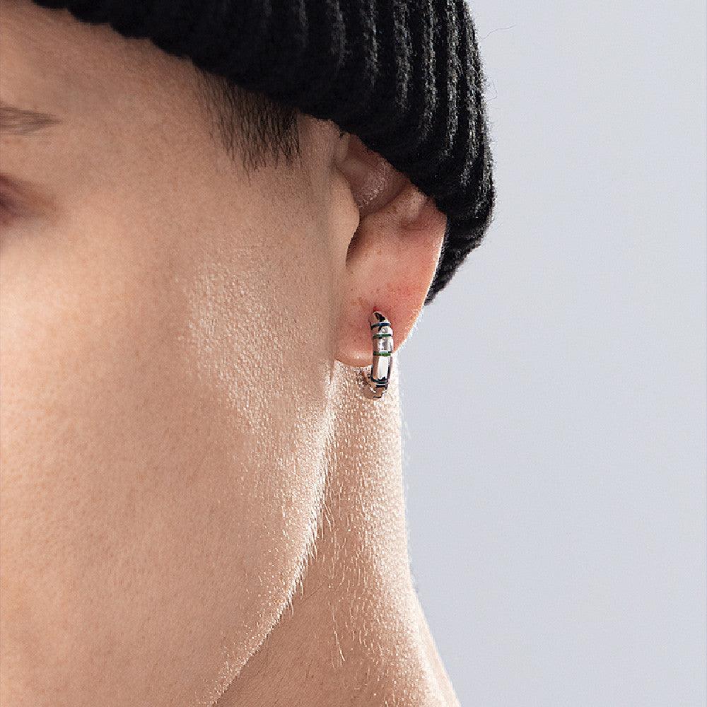 Men's Sterling Silver Luminous Earrings - Trendha
