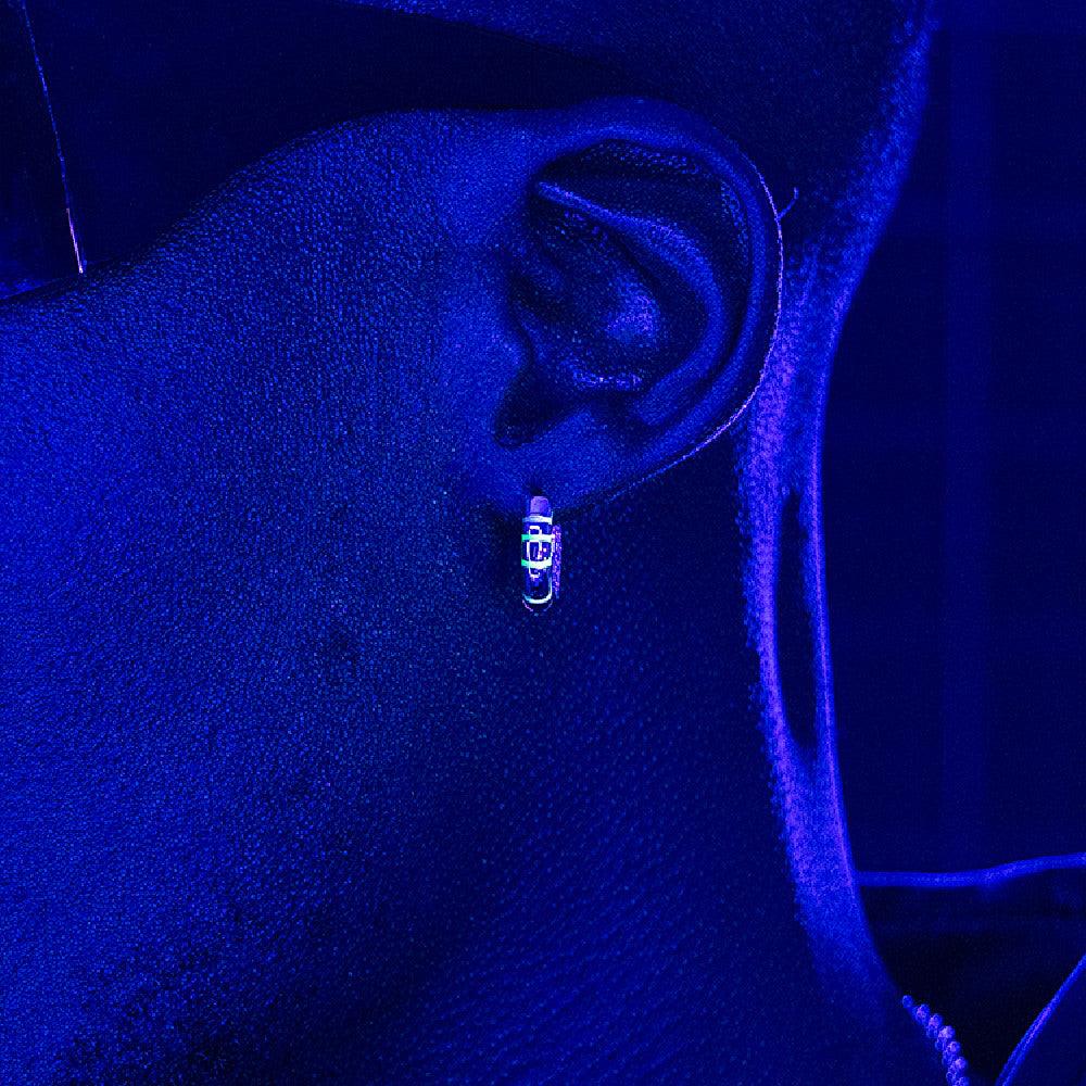Men's Sterling Silver Luminous Earrings - Trendha