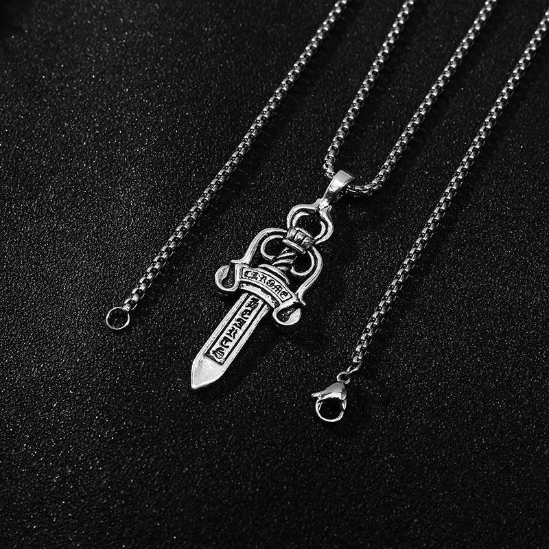 Men's Vintage Cross Sword Punk Pendant Necklace - Trendha