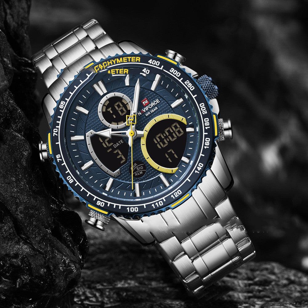 Men's Waterproof Dual Display Multifunction Sports Watch - Trendha