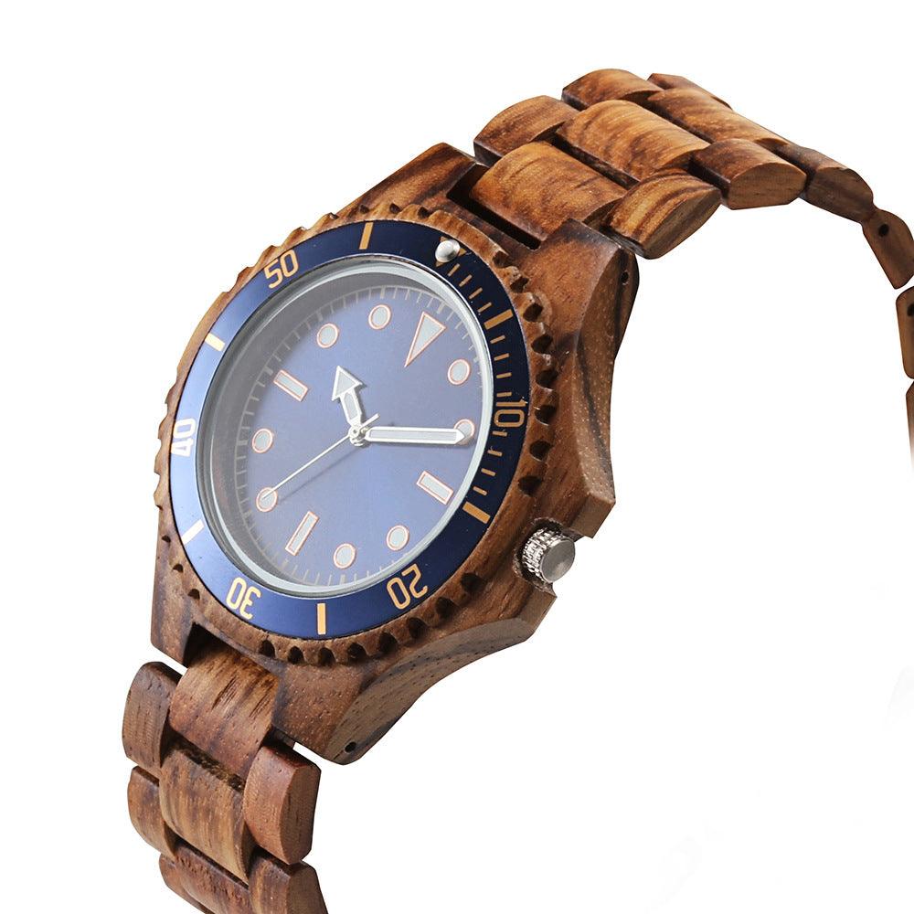 Mens Solid Wood Set Business Quartz Watch - Trendha