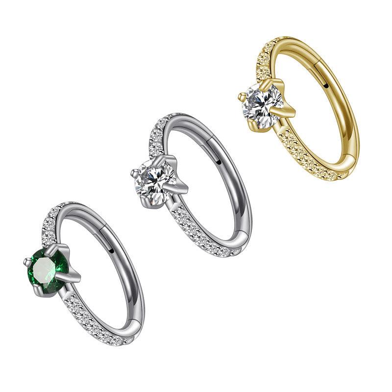 Micro Inlaid Zircon 8mm Small Studs - Trendha