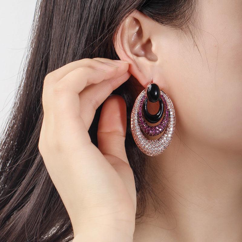 Micro-zircon Inlaid Water Drop Ear Environmental Protection Color - Trendha