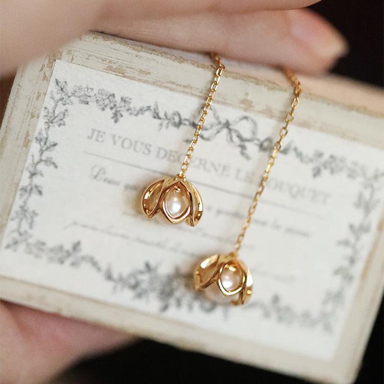 Mid Length Tassel Lily Of The Valley Pearl Earrings - Trendha