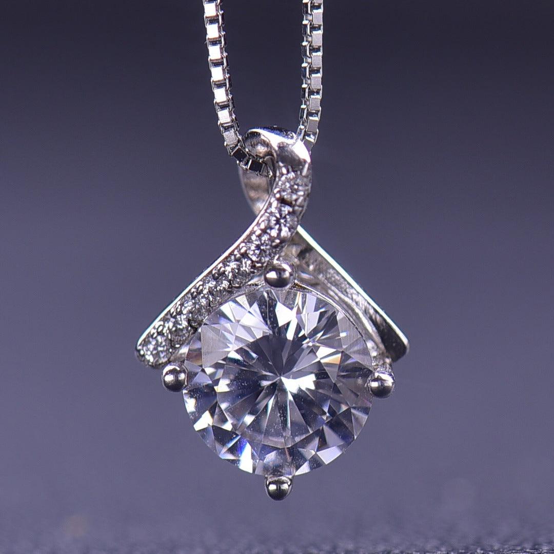 Moissanite 925 Silver Pendant D Color Necklace - Trendha