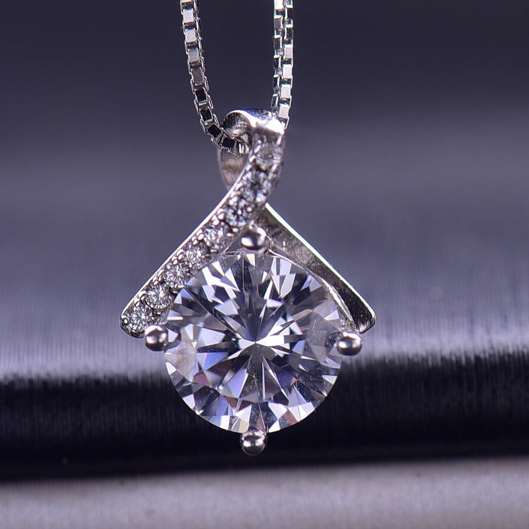 Moissanite 925 Silver Pendant D Color Necklace - Trendha