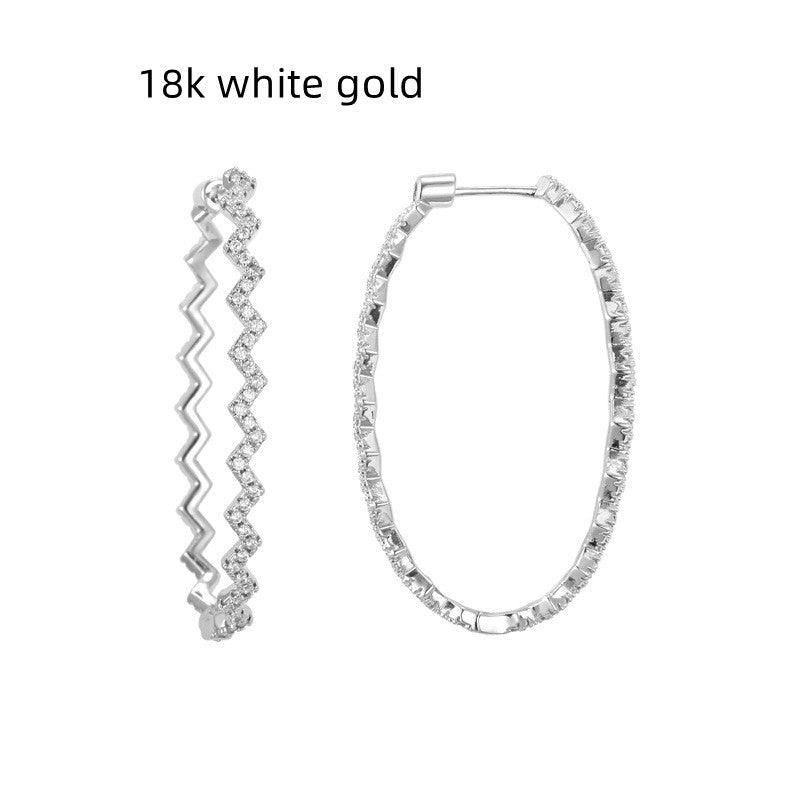 Mosan Diamond Wave Fashion Geometry Earrings - Trendha