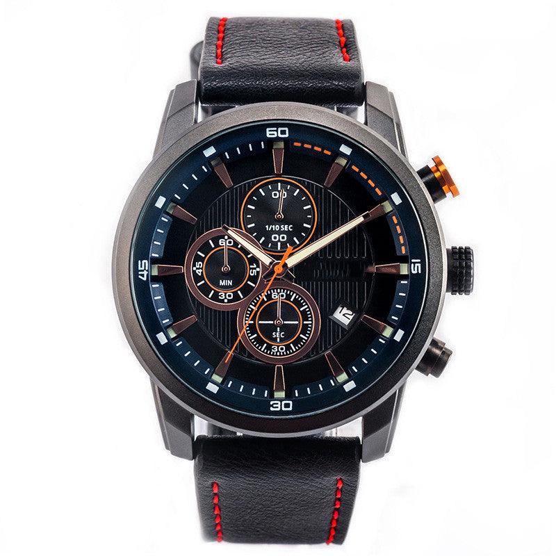 Multifunctional Leather Sports Quartz Watch - Trendha