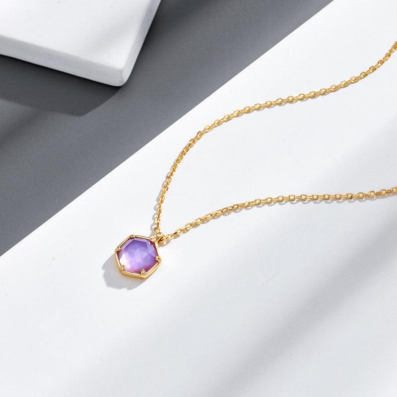 Natural Amethyst Women's Necklace - Trendha