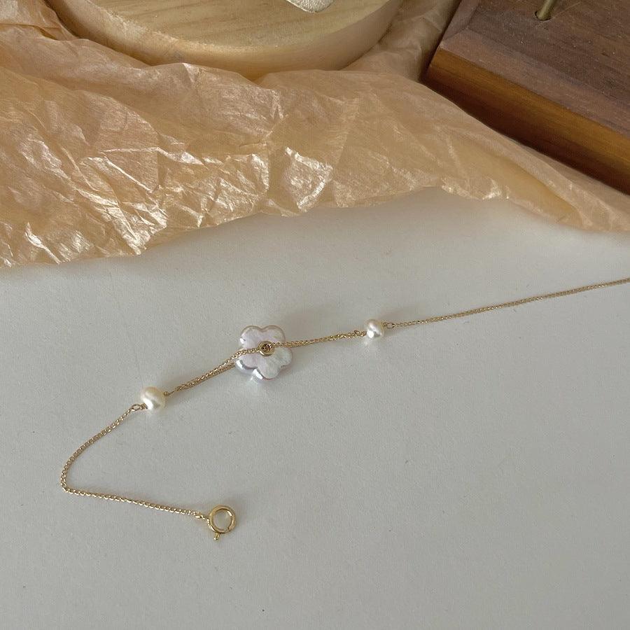 Natural Freshwater Pearl 14K Gold Pearl Bracelet - Trendha