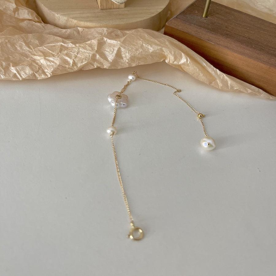 Natural Freshwater Pearl 14K Gold Pearl Bracelet - Trendha