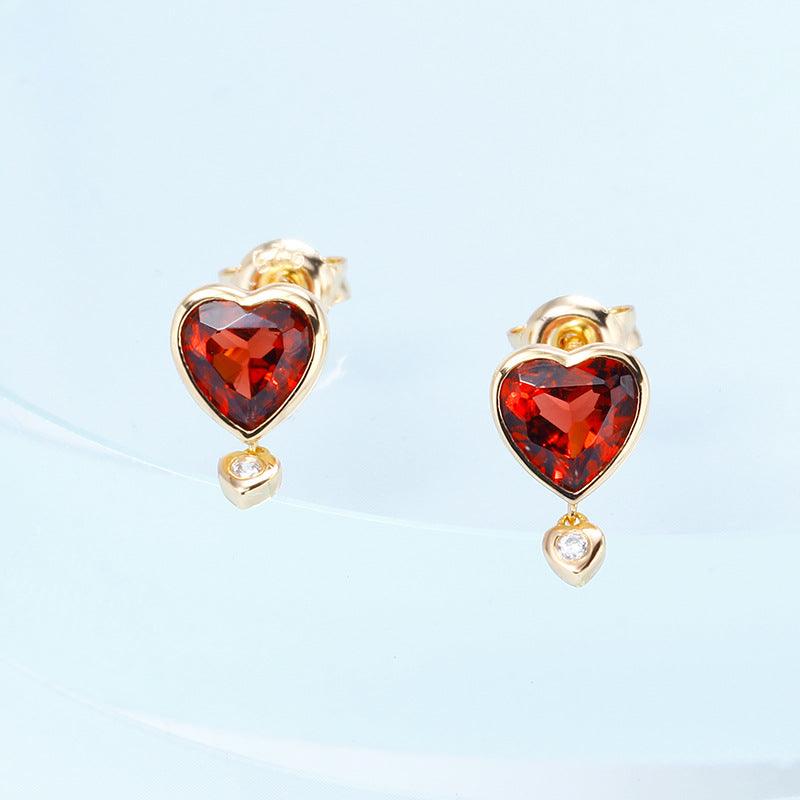 Natural Garnet Versatile Zircon Earrings - Trendha