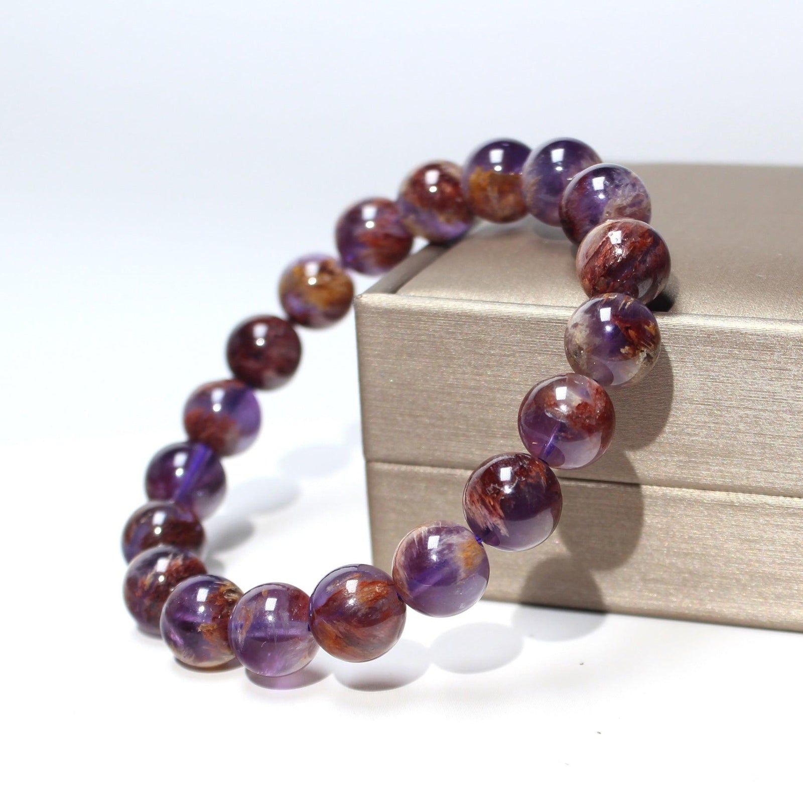 Natural Purple Ghost Fashion Versatile 8mm Single Ring Bracelet - Trendha