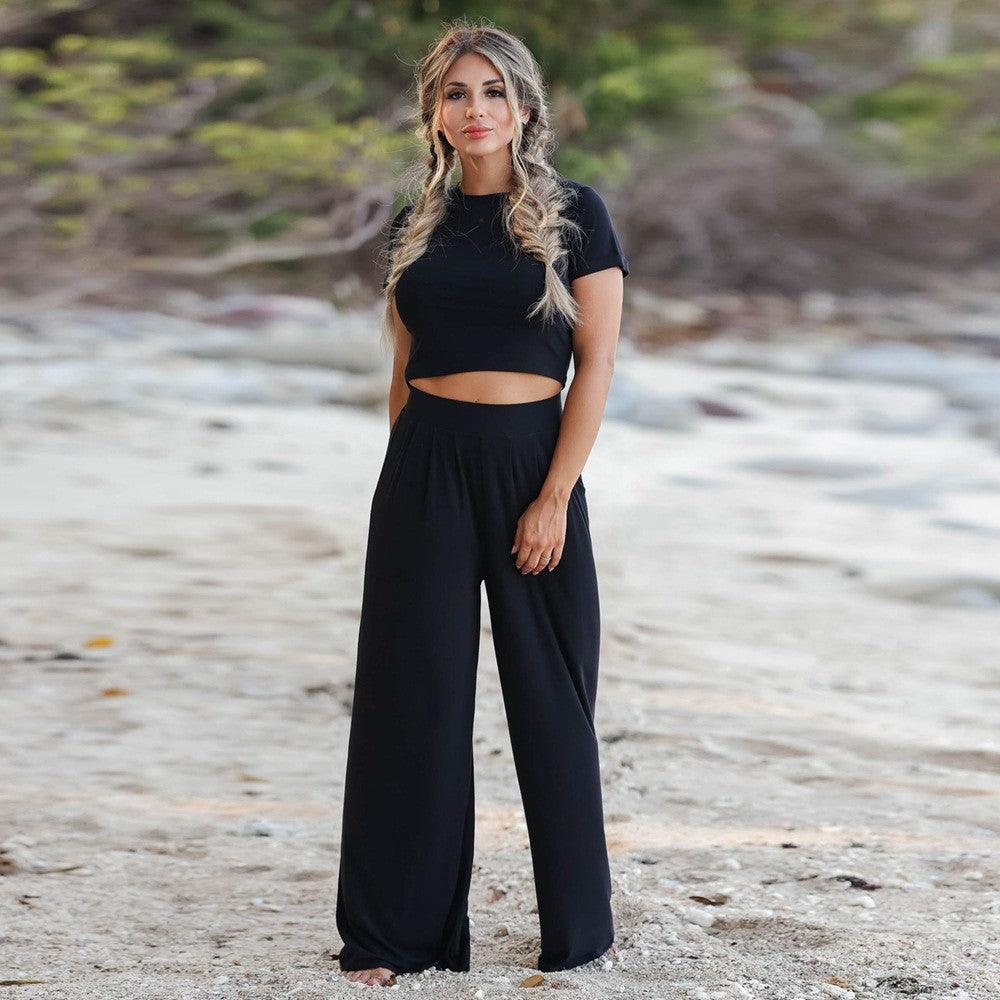 New Short-sleeved T-shirt And Trousers Two-piece Set Suit - Trendha