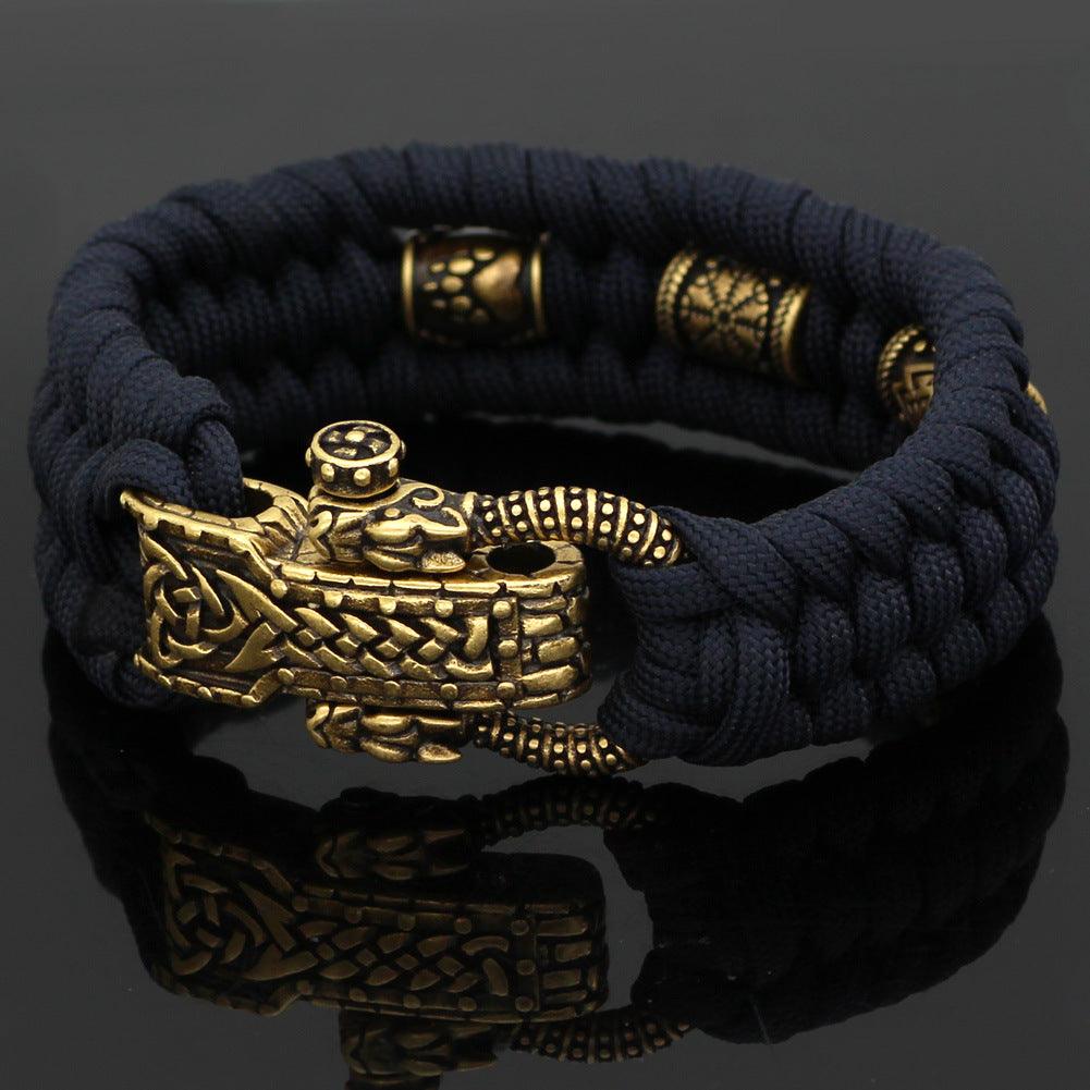 New Stainless Steel Viking Beads Triangle Rune Spin On Bracelet - Trendha