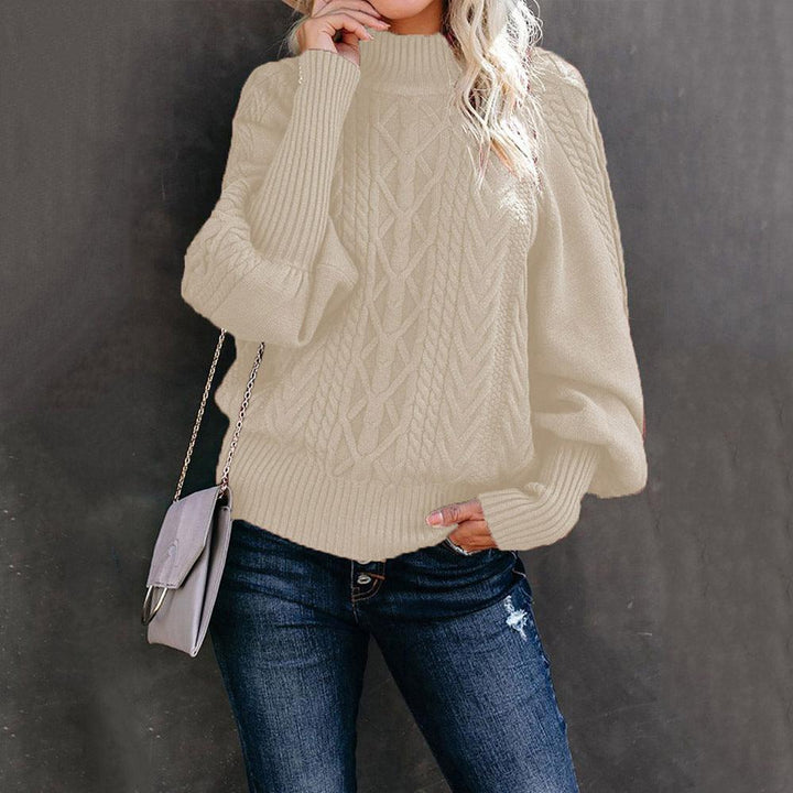 New Style Medium Neck Sweater Women's Loose Long Sleeve Knitting - Trendha