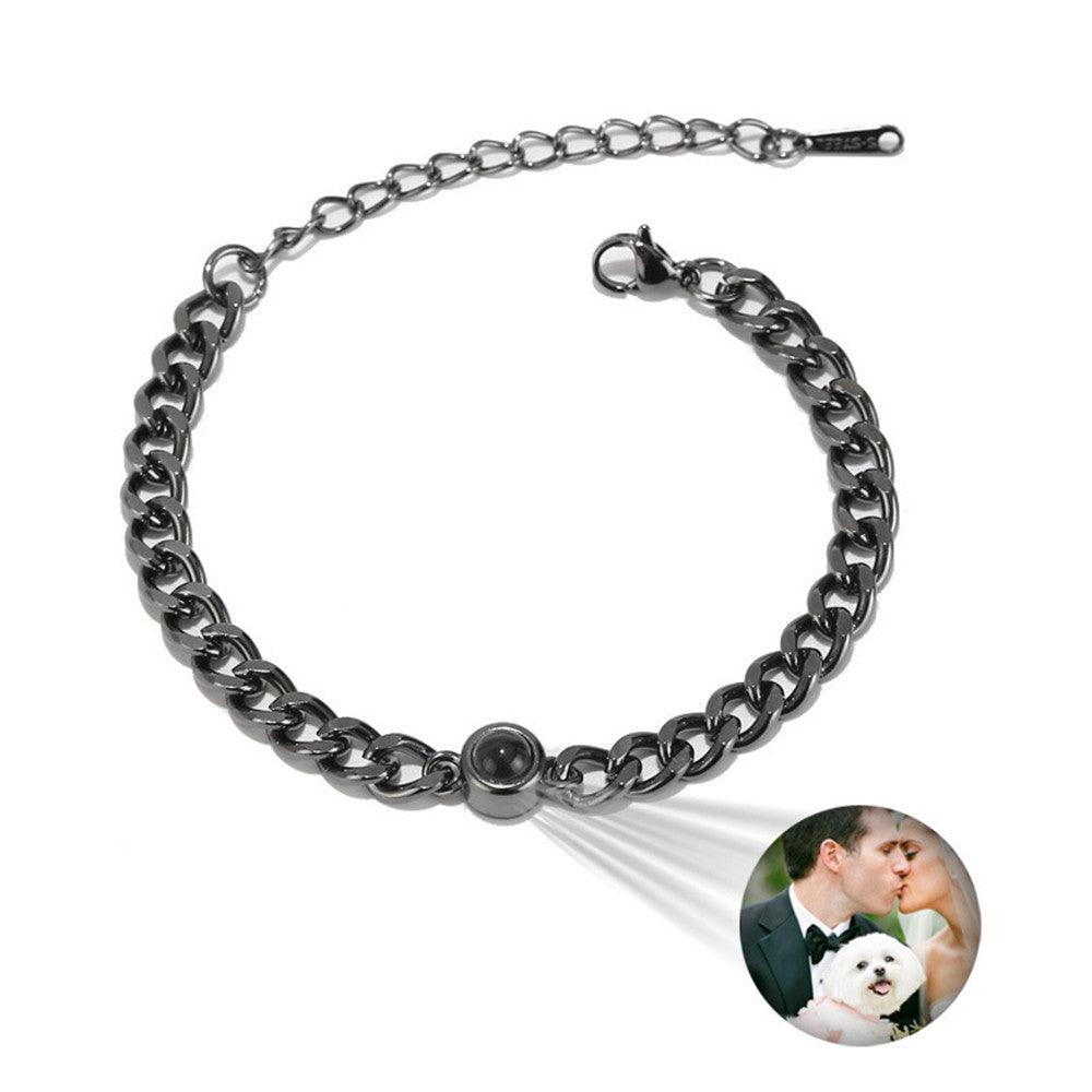 One Hundred Languages I Love You Cuban Hand Photo Text Bracelet - Trendha