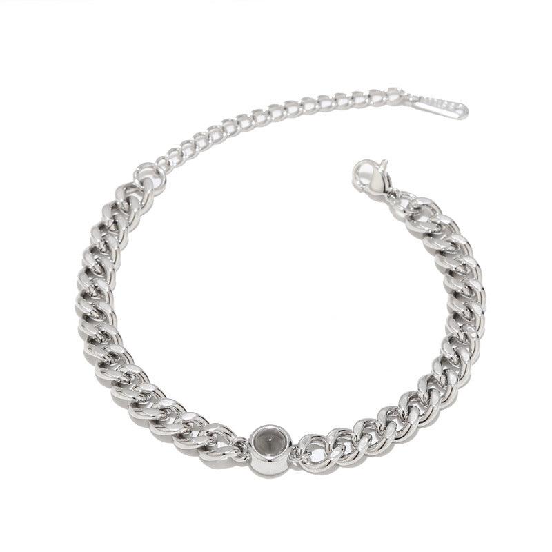 One Hundred Languages I Love You Cuban Hand Photo Text Bracelet - Trendha