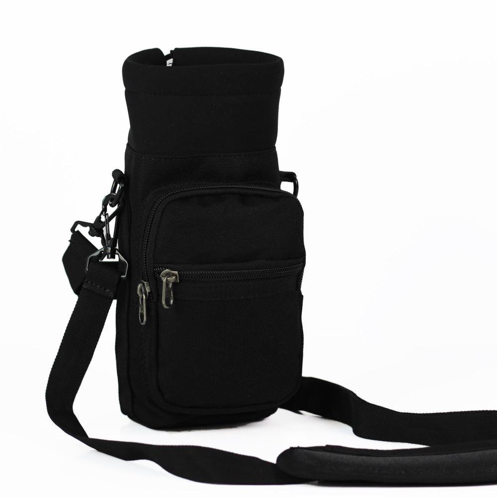 Crossbody Bottle Carrier with Zippered Pockets