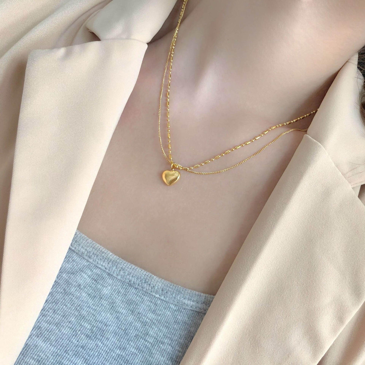 Original Double Layer Love Exquisite Necklace - Trendha