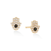 Color: Gold dark blue palm earrings