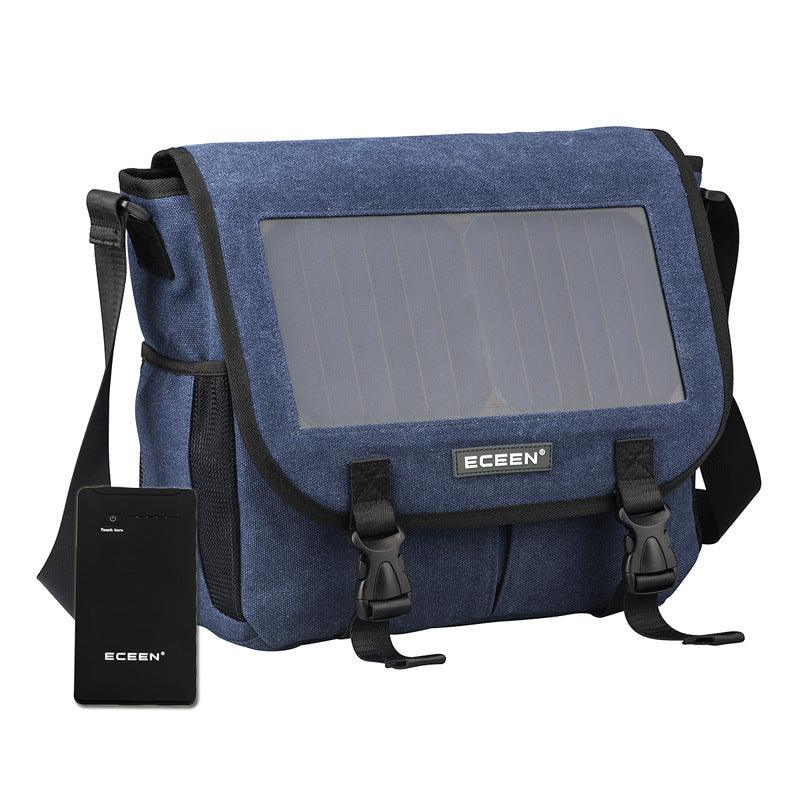 Outdoor Sports Sun Charging Pack Casual Canvas One Shoulder Bag - Trendha